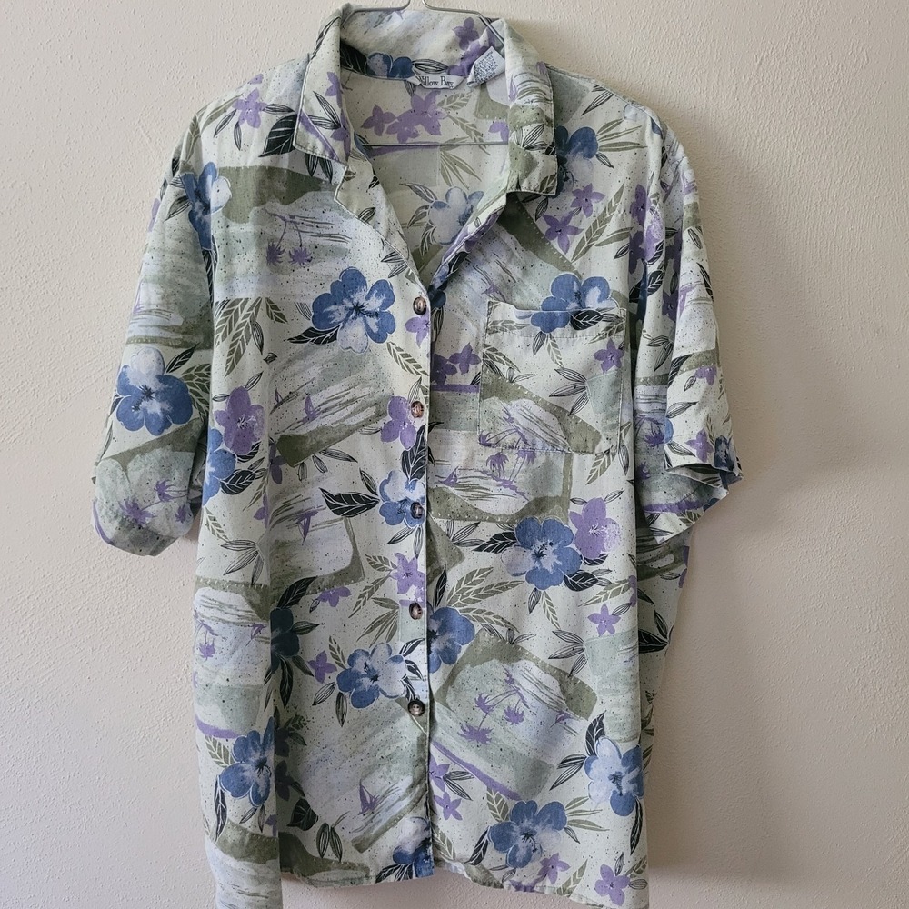 Vintage Willow Bay 90s Button Shirt Cottagecore Floral Flower Earth Tones Nature